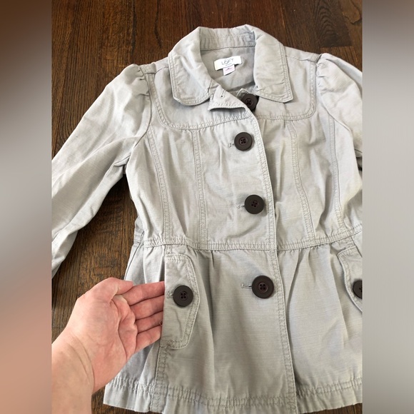 Ann Taylor LOFT Women’s S Petite Light Gray Denim 3/4 Sleeved Blazer Jacket EUC! - Picture 3 of 9